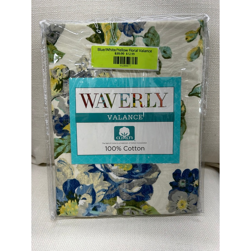 Blue/White/Yellow Floral Valance