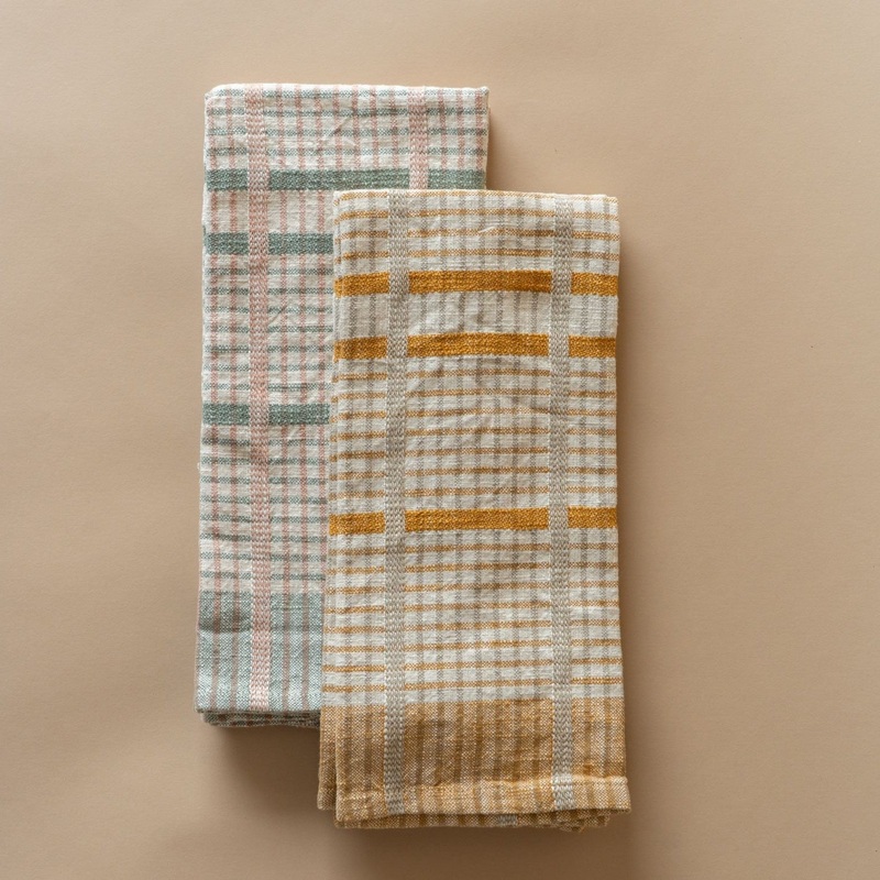 Cotton Check Dish Towel – Honey & Sage