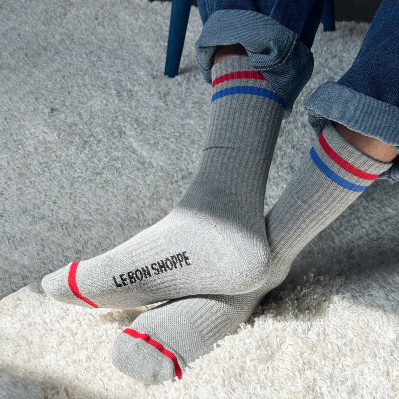 Extended Boyfriend Socks: True Grey