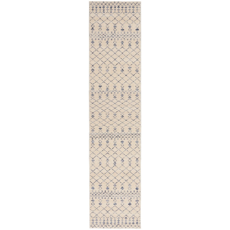 Nourison Palermo 2’3″ x 12′ Beige Blue Bohemian Indoor Rug