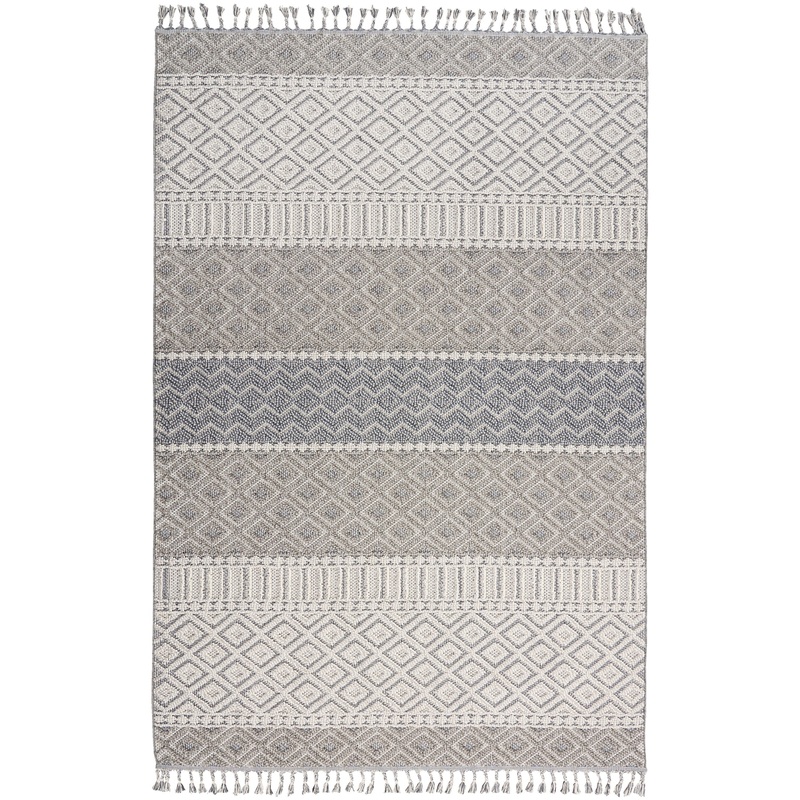 Nourison Paxton 4′ x 6’2″ Ivory/Slate Scandinavian Indoor Rug