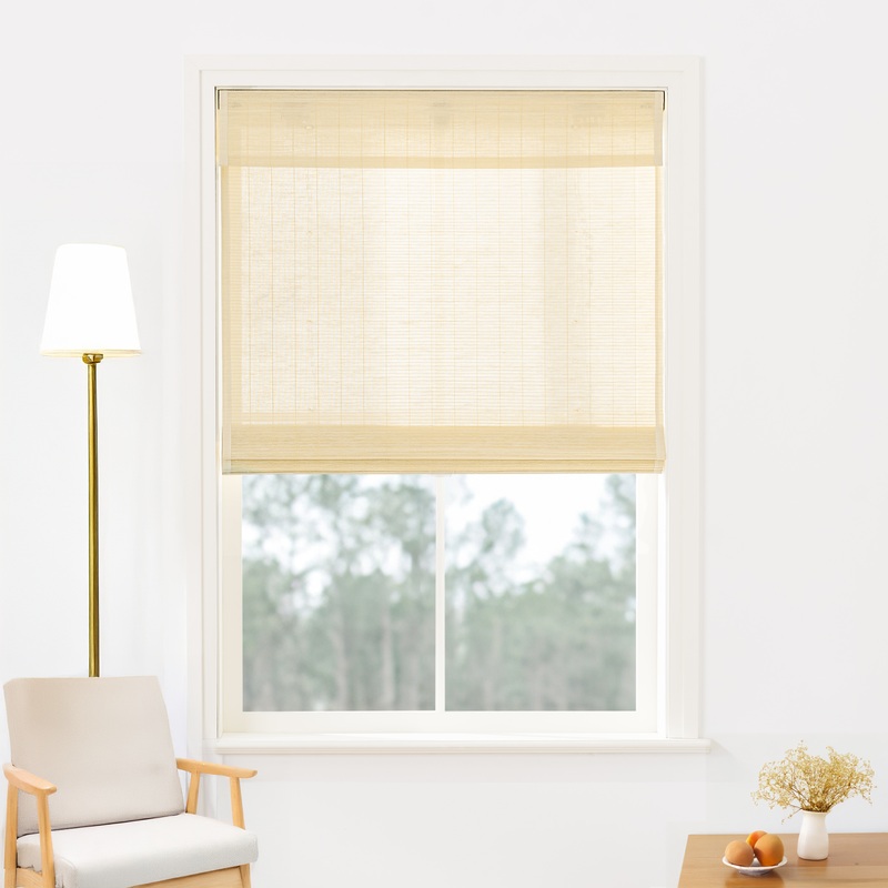 Ramie Woven Bamboo No-Drill Blinds & Shades | Cream