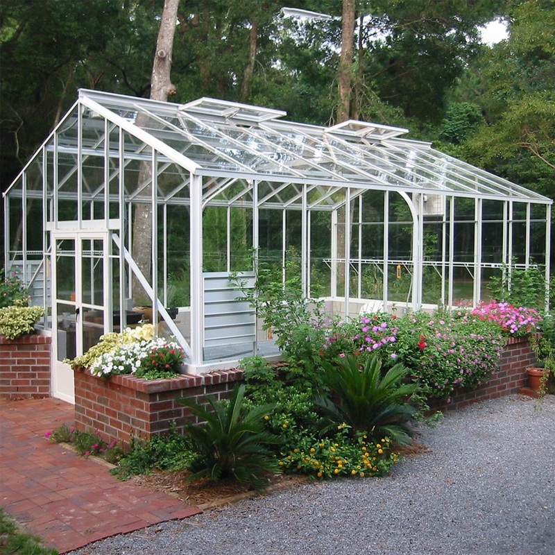 Traditional Glass Greenhouse Kit with 3mm Tempered Glass and Aluminum Frame