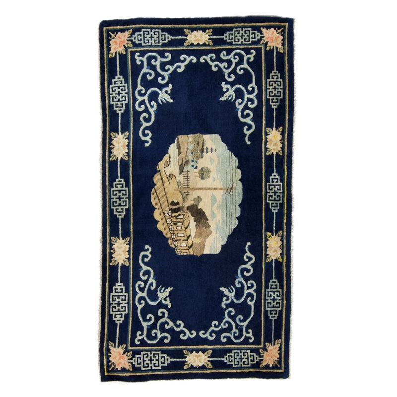 ANTIQUE CHINESE PAO TAO RAILROAD 3′ 1” x 5′ 11”