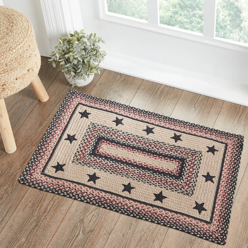 Colonial Star Jute Rug Rect w/ Pad 24×36