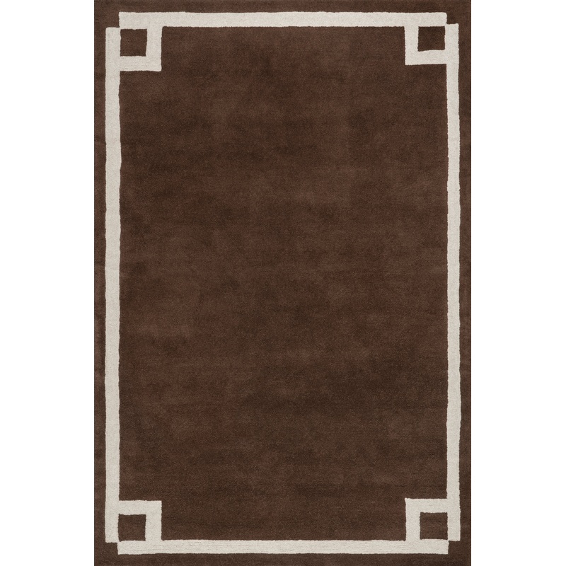 Grace Bordered Wool Rug | Brown