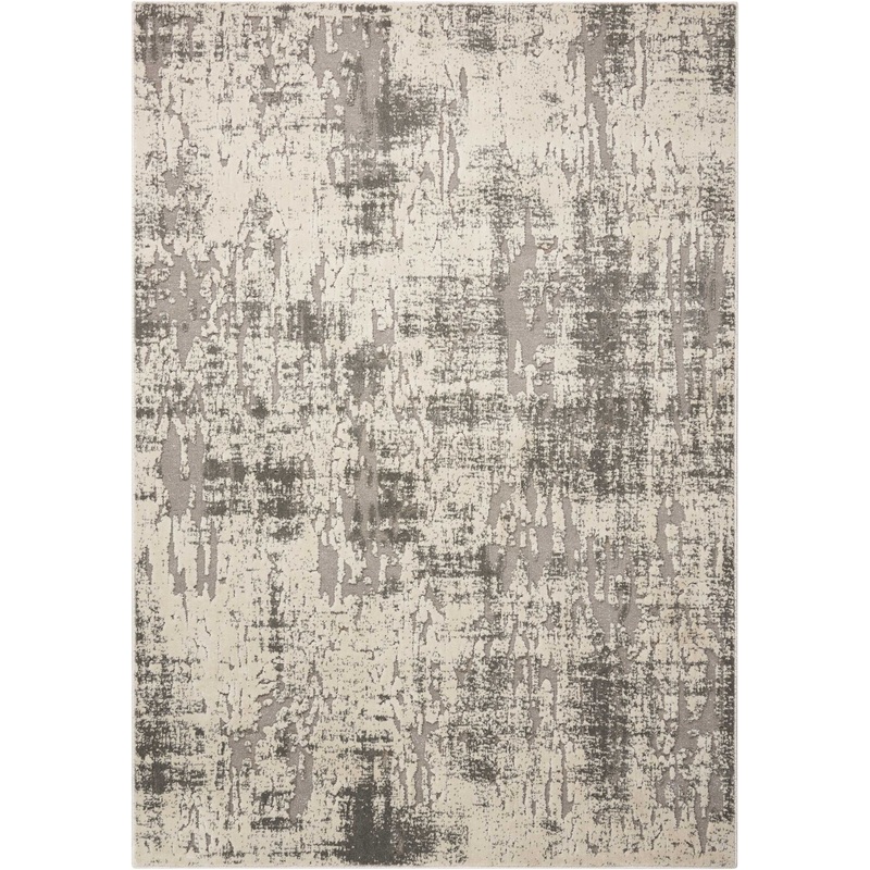 Michael Amini Gleam 5’3″ x 7’3″ Ivory/Grey Modern Indoor Rug