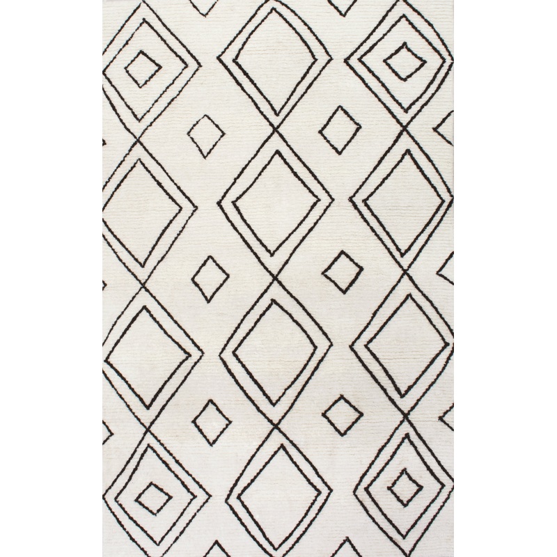 Moroccan Diamond Wool Rug | Natural