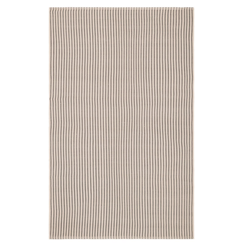 Pinstripe Handwoven Indoor/Outdoor Rug | Grey/Ivory