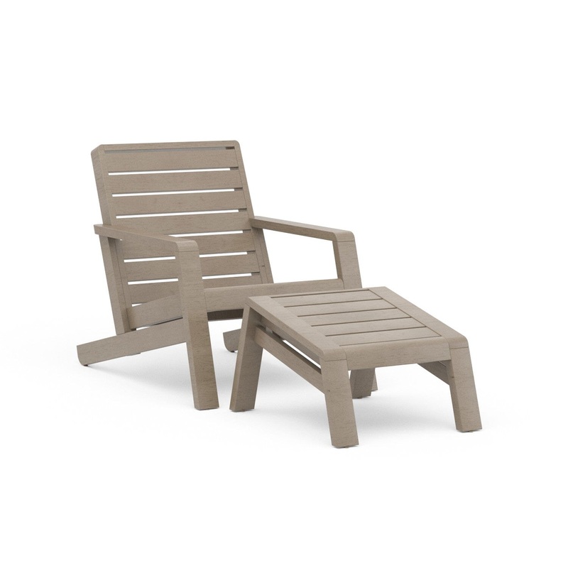 Transitional Outdoor Lounge Chair with Ottoman By Sustain