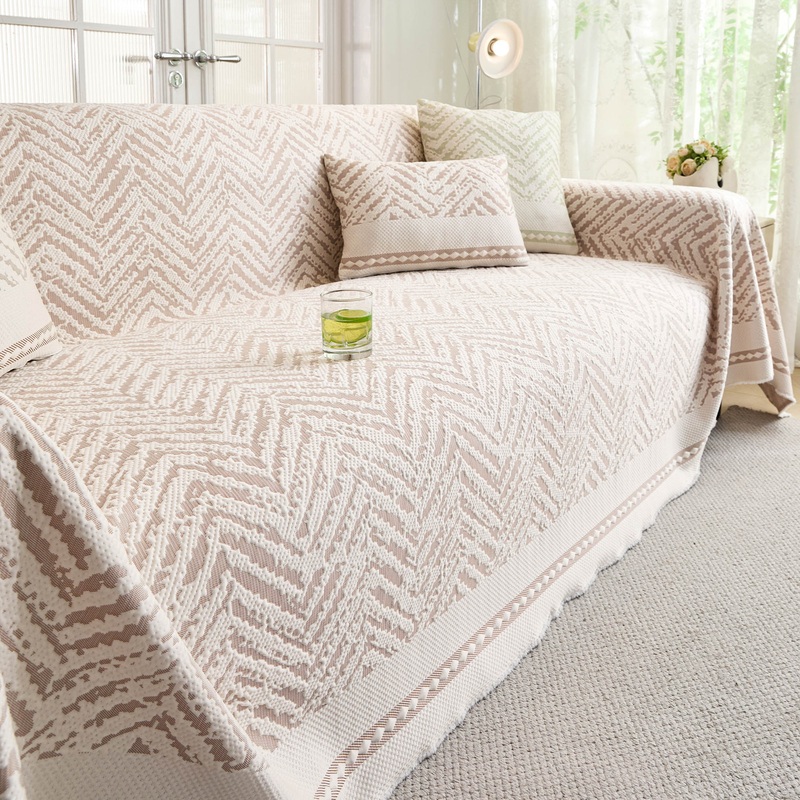 Modern Chevron Cooling Waterproof Multi-Purpose Couch Cover Cozy Soft Sofa Protection Anti-Spill Machine Washable Everyday Wear