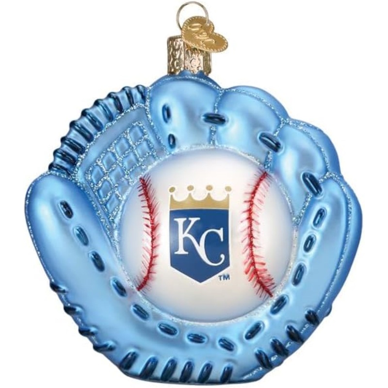 Old World Christmas Blown Glass Ornament for Christmas Tree, Kansas City Royals Mitt
