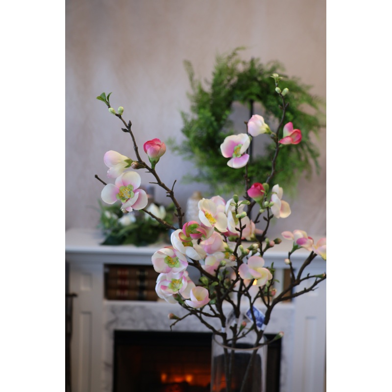 Pink Day Quince Blossom Spray
