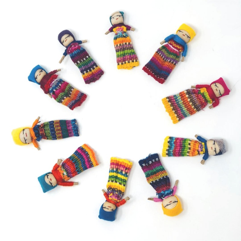 2-Inch Assorted Worry Dolls – Set of 10