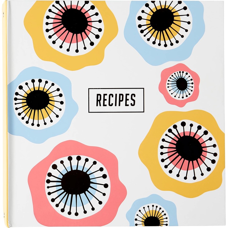 CR Gibson Binder Kit with Sleeves and Recipe Index Cards, Bloom