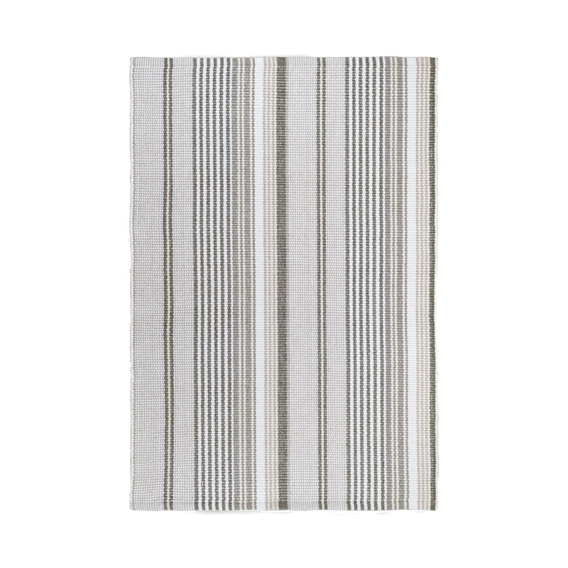 Gradation Ticking Handwoven Cotton Rug