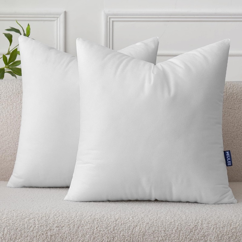 MIULEE Set of 2 Throw Pillow Inserts 20×20 Inches, Nowoven Decorative Pillow Inserts for Living Room