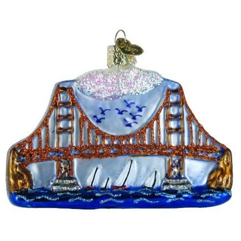 Old World Christmas Glass Blown Golden Gate Bridge Ornament