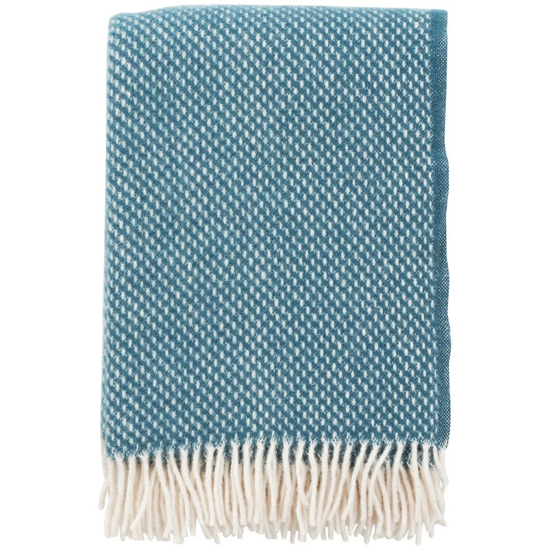 Preppy Lambswool Throw, Blue
