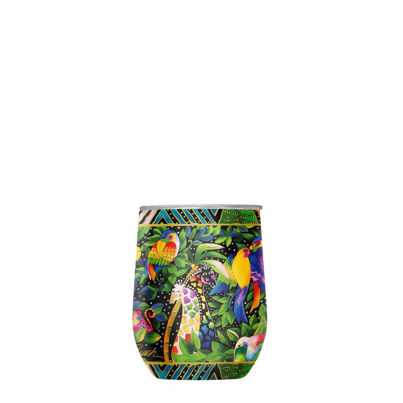 12 oz Stemless Wine Tumbler – Laurel Burch “Jungle Song”