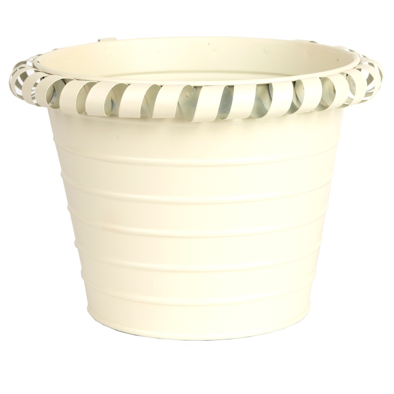 Gardener Select Cream Colored Zinc Planters