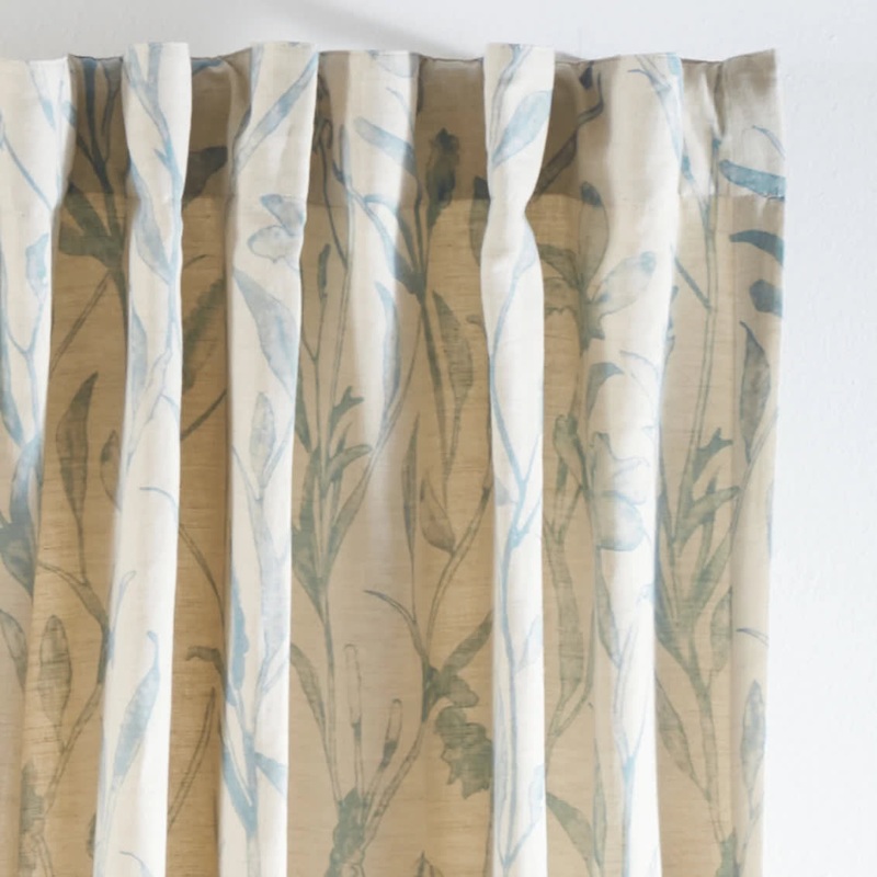 Margot Linen Curtain Panel | Pewter Blue
