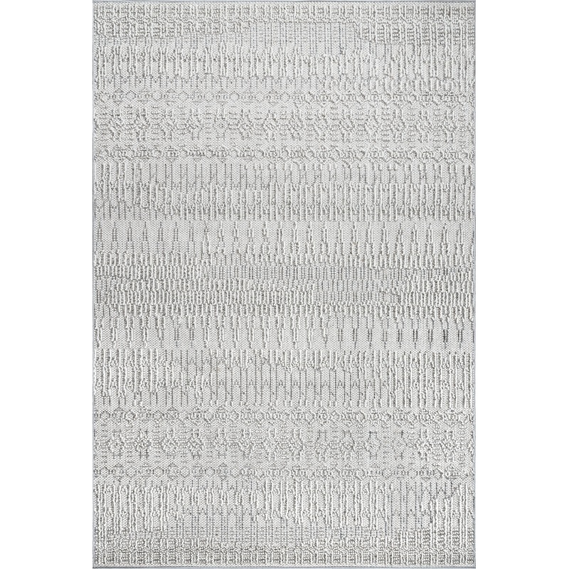 Milan Raised Textured Rug | Light Grey