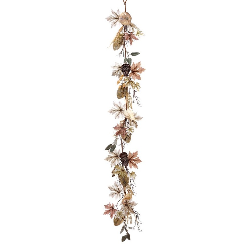 72″ Pumpkin Rosehip Maple Garland