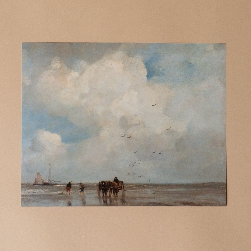 Distant Ship Vintage Art Print