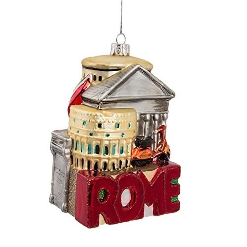 Kurt Adler Glass Rome Cityscape Ornament, 5″