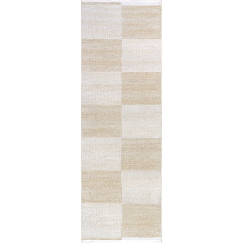 Murphy Large Checkerboard Reversible Washable Rug | Taupe