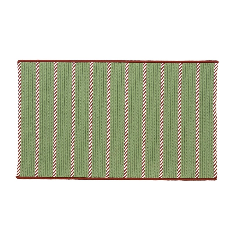 Naughty Elf Stripe Christmas Rug Green YC23