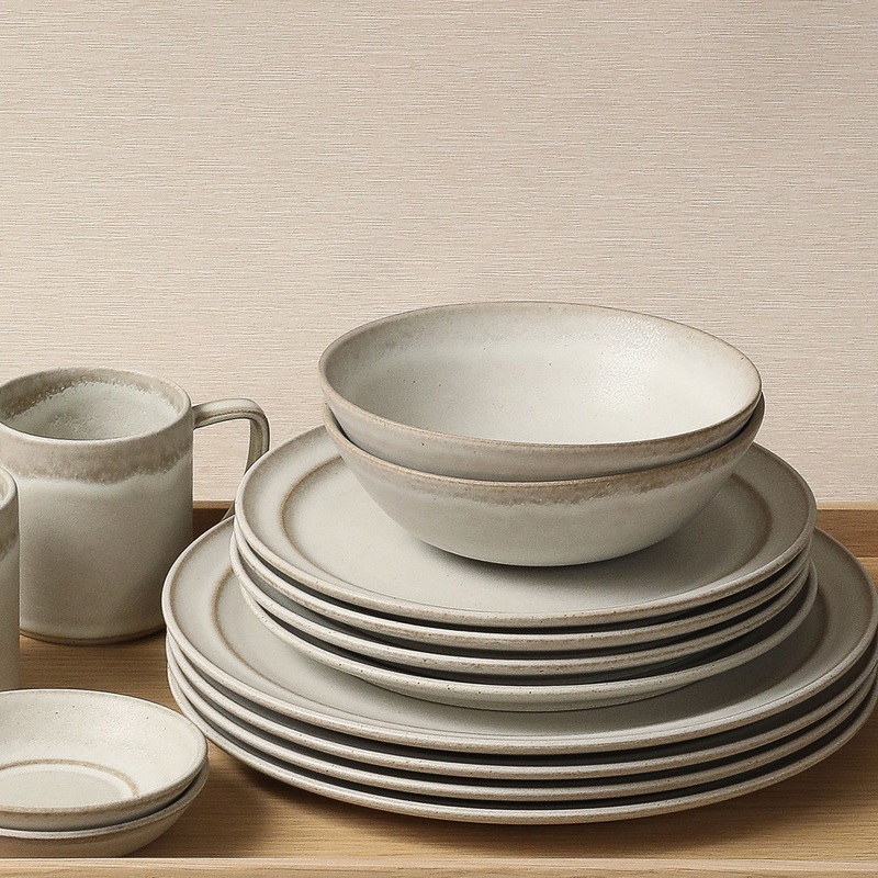 Oat glazed dinnerware from Portugal