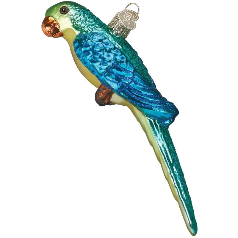 Old World Christmas Bird Watcher Collection Glass Blown Ornaments Parakeet