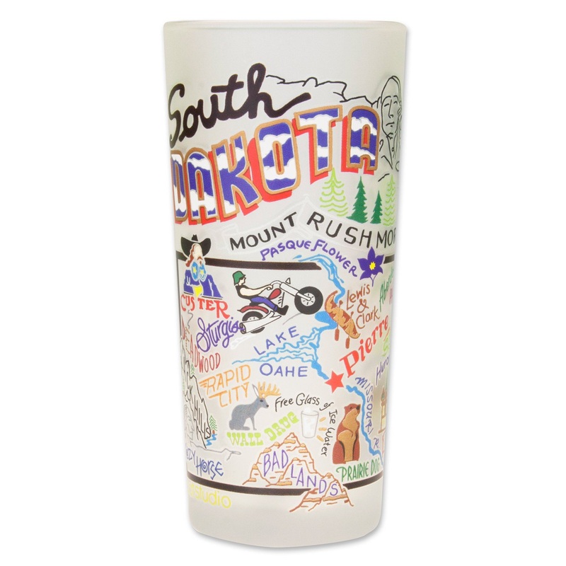 South Dakota Drinking Glass