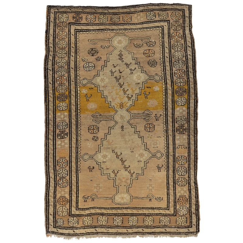 ANTIQUE ANATOLIAN ARMENIAN RUG 4′ X 6’7″