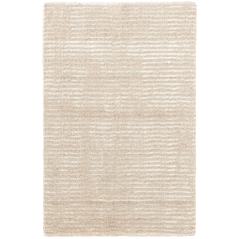 Cut Stripe Hand Knotted Viscose/Wool Rug | Ivory