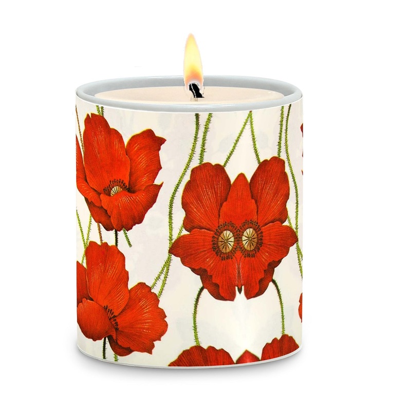 SUBLIMART: Floral – Porcelain Soy Wax Candle ‘Poppys” (Design #FLO01)