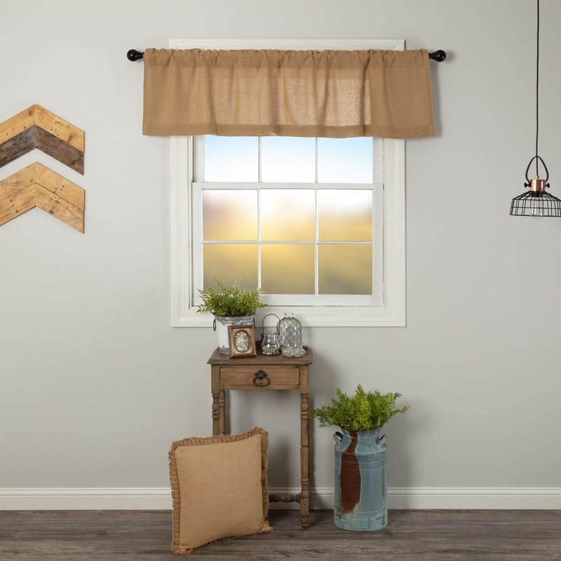 Burlap Natural Valance 16×60