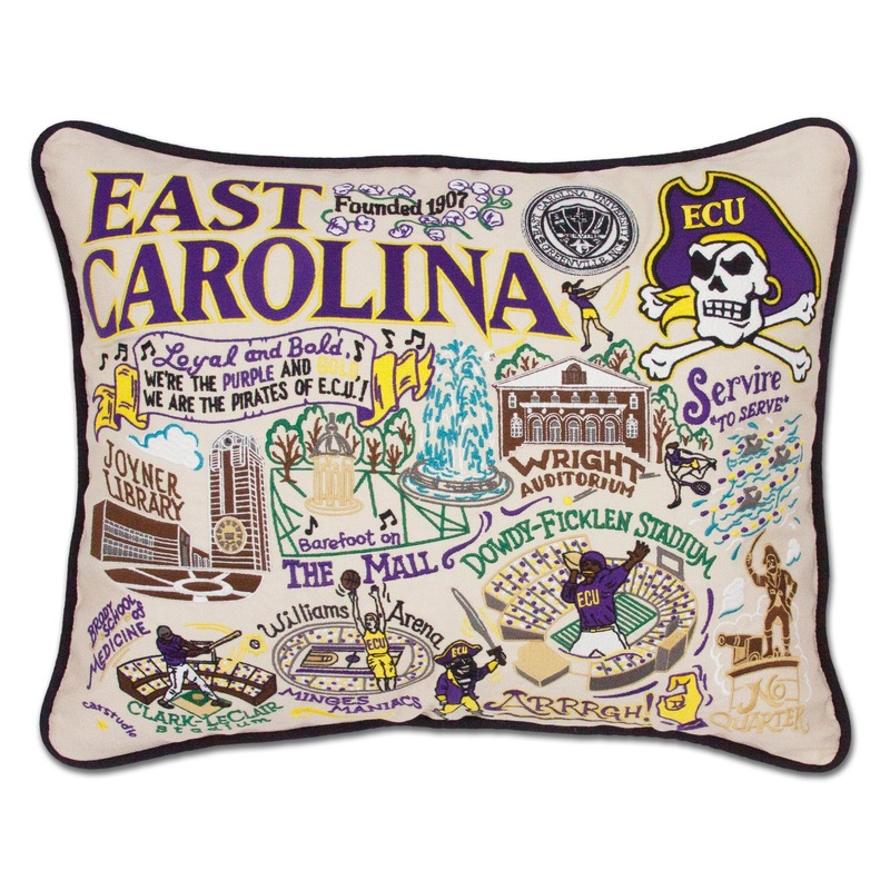East Carolina University Collegiate Embroidered Pillow