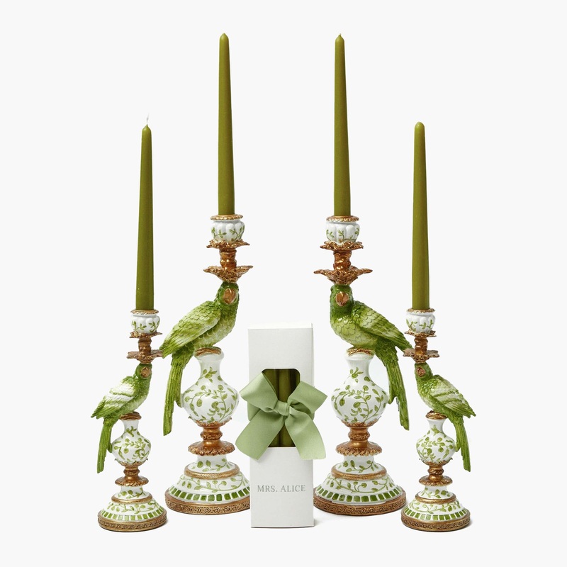 Green Parrot Candle Set