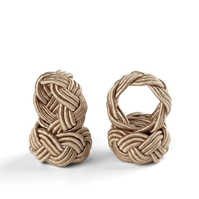 Napkin Ring Corded Design – Beige Set of 4