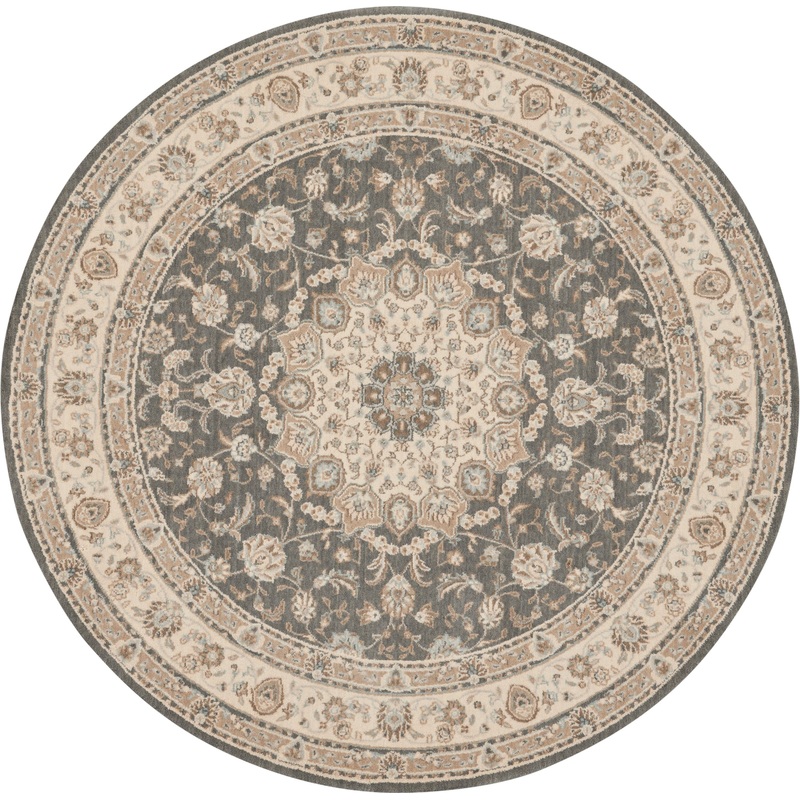 Nourison Living Treasures 710 x Round Grey/Ivory Traditional Indoor Rug