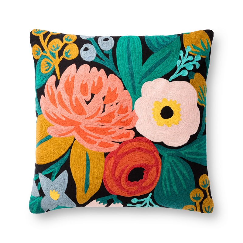 Rifle Paper Co. x Loloi Pillow | Black / Multi Floral