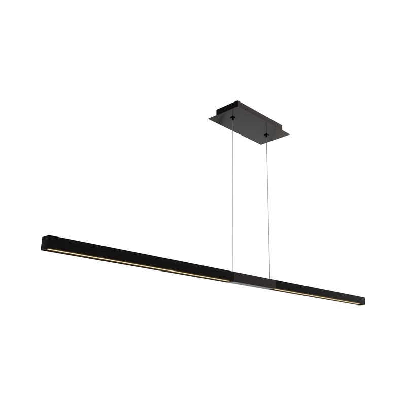 Tie Stix Center Feed Antique Bronze/Wood Espresso LED Linear Pendant Light