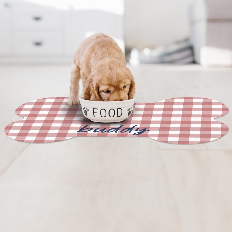 Custom Betty Bone PetFlat | Gingham Red – Premium Vinyl Mat