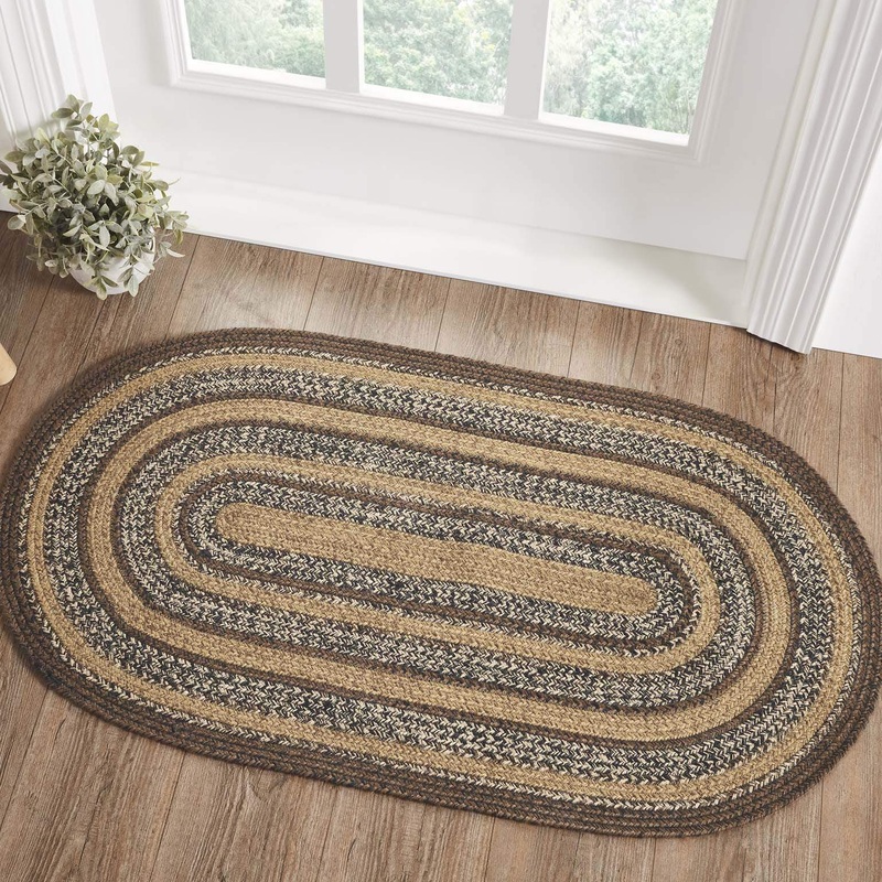 Espresso Jute Rug Oval w/ Pad 27×48