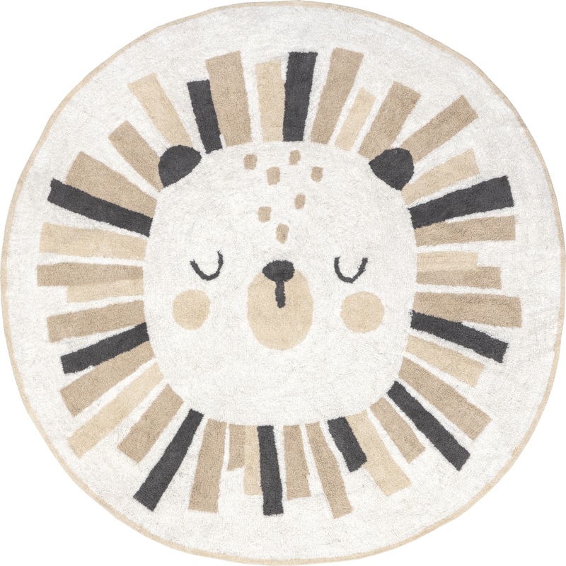 Lion Nursery Washable Rug | Ivory