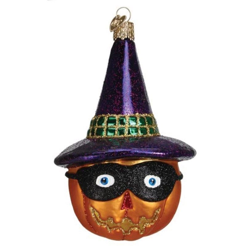 Old World Christmas Masked Witch Jack O’Lantern Glass Blown Ornament