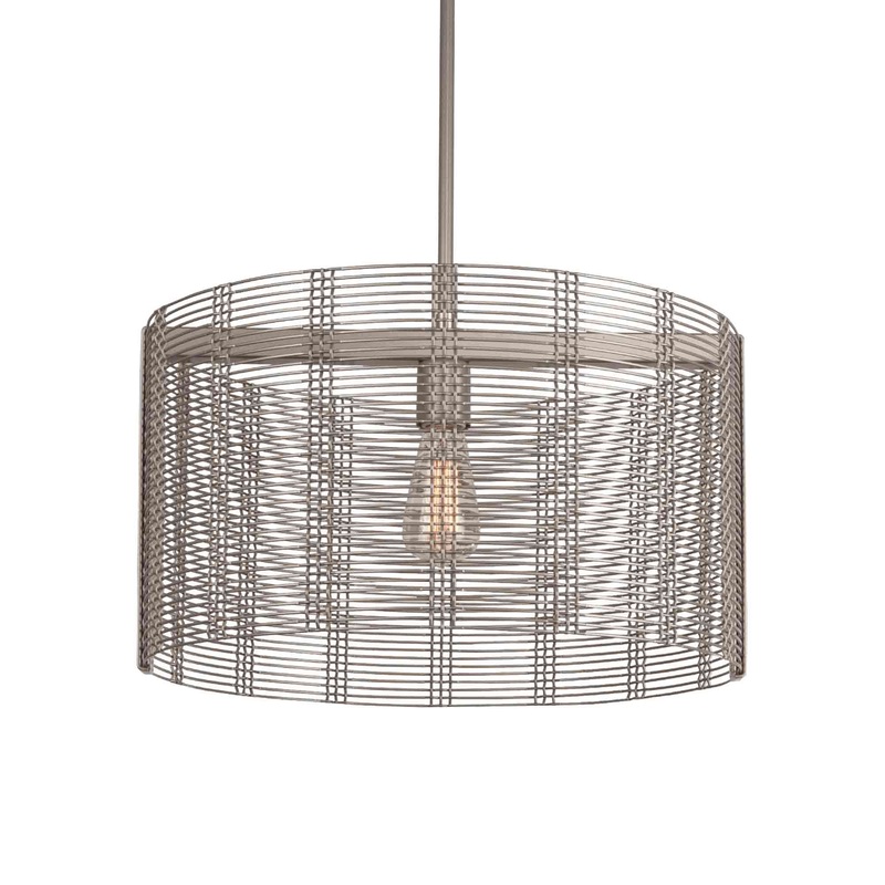 Downtown Mesh Drum Exposed Bulbs Pendant Light
